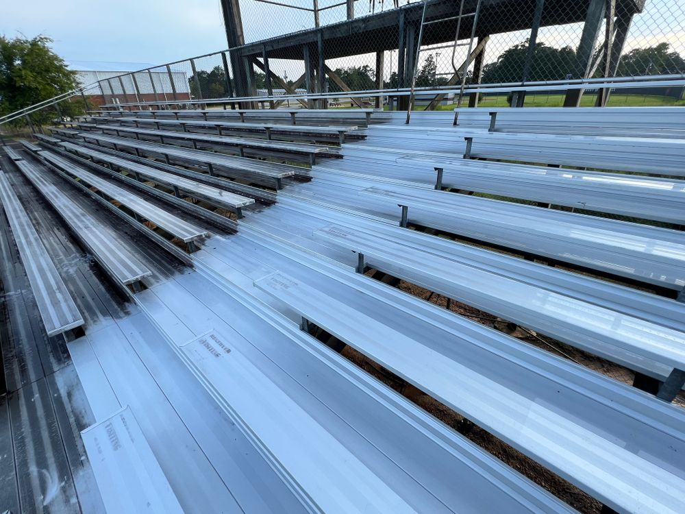 Bleacher Restoration/Cleaning for FunderFlow Commercial and Residential Pressure Washing Inc in Tupelo, MS