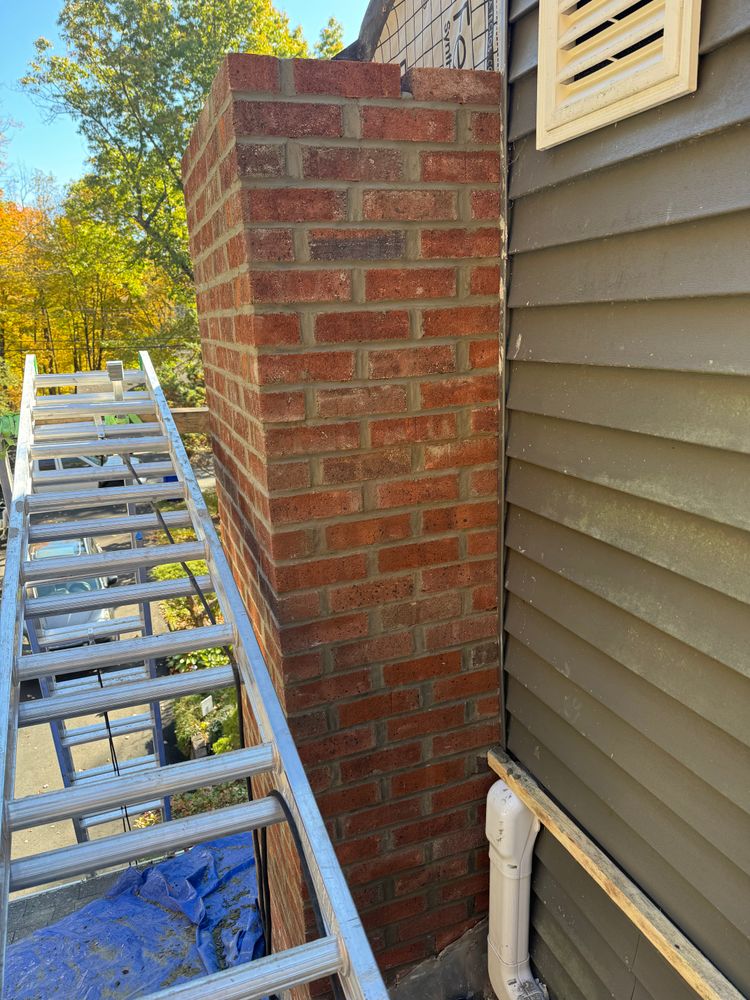 Chimney photos from restoration to new builds for All For U Roofing & Masonry in Boston, MA