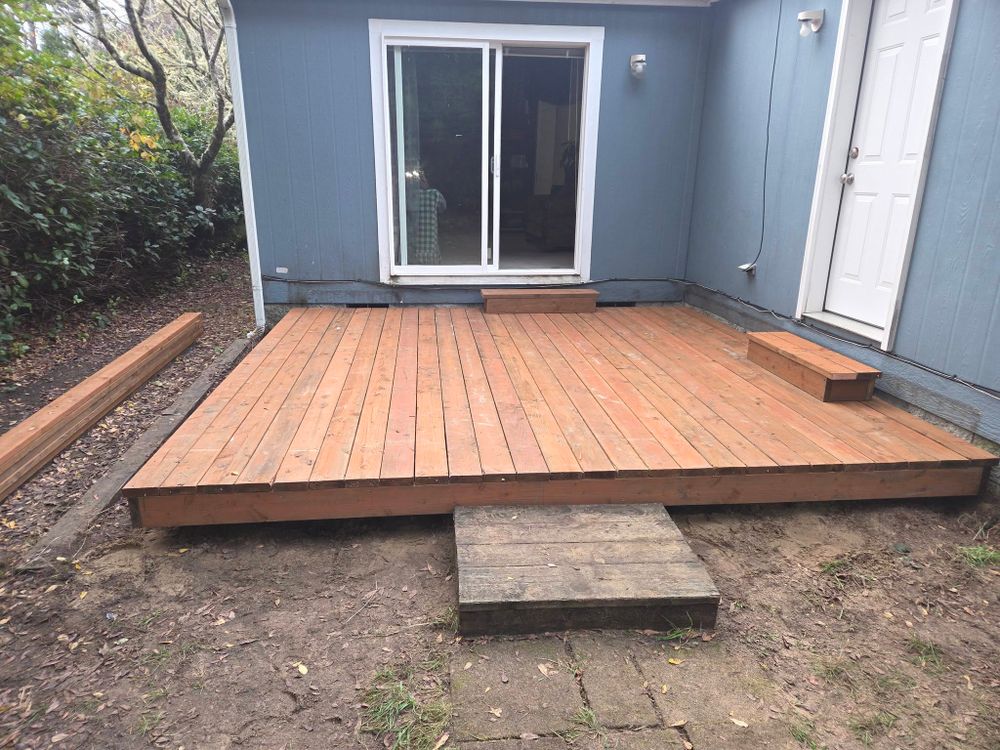 Our Porches and Patios service designs and builds beautiful, durable outdoor spaces that enhance comfort, boost curb appeal, and create the perfect setting for relaxing, entertaining, and enjoying your home. for BTC Construction in Florence, OR