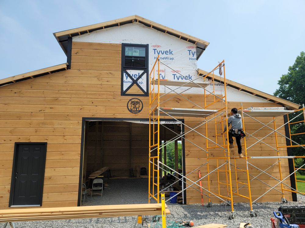 Steel Truss Pole Barns for Platinum Outdoor Services LLC in Conover, NC