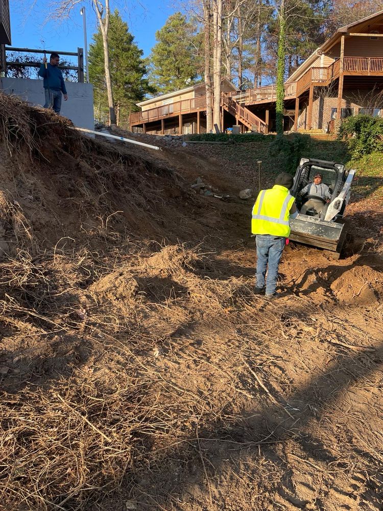 Before & After Retaining Wall for Rosales Landscaping LLC in Lake Gaston, North Carolina