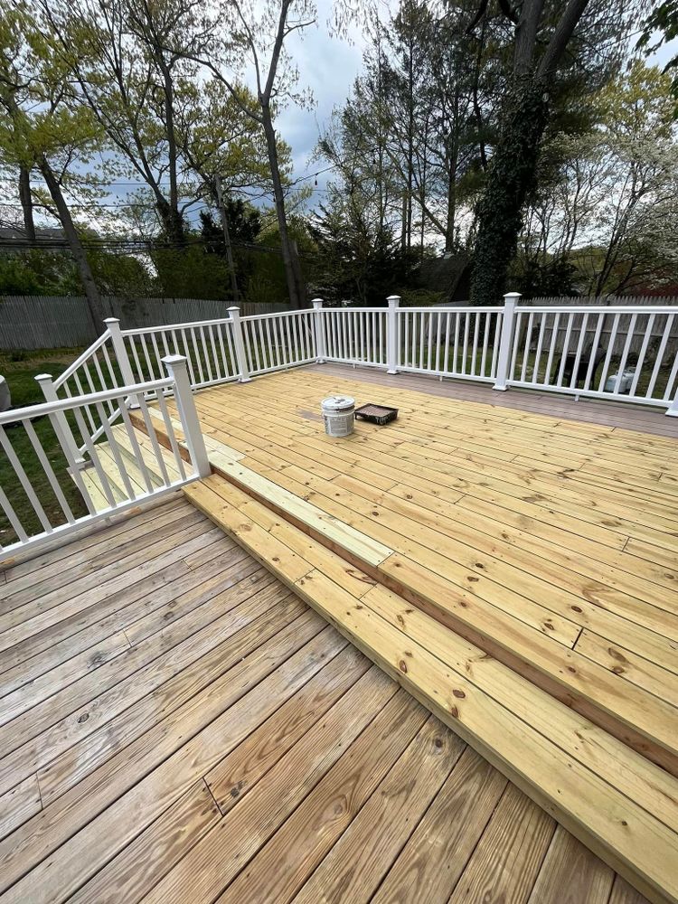 Our Deck Improvement service enhances the appearance and lifespan of your outdoor living space through painting, staining, and renovations. Transform your deck into a stylish retreat for entertaining or relaxation. for TJ & M Home Improvement  in Long Island , NY
