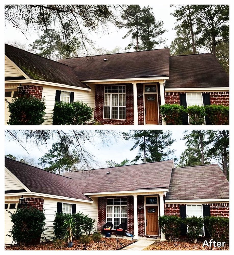 Our Roofs service is the perfect solution for homeowners who want to protect their roof from algae, moss, and other forms of staining. Our experienced professionals use a safe and effective cleaning solution to clear away any build-up on your roof, leaving it looking brand new! for Precision Pressure LLC in Hendersonville, NC