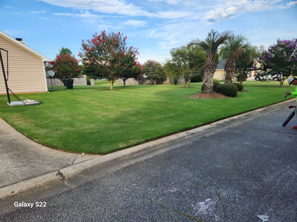 Our Shrub Trimming service enhances your home's curb appeal by expertly shaping and maintaining bushes, ensuring healthy growth, improving aesthetic appeal, and adding value to your outdoor living space. for Velsain Landscapes in Warner Robins, GA