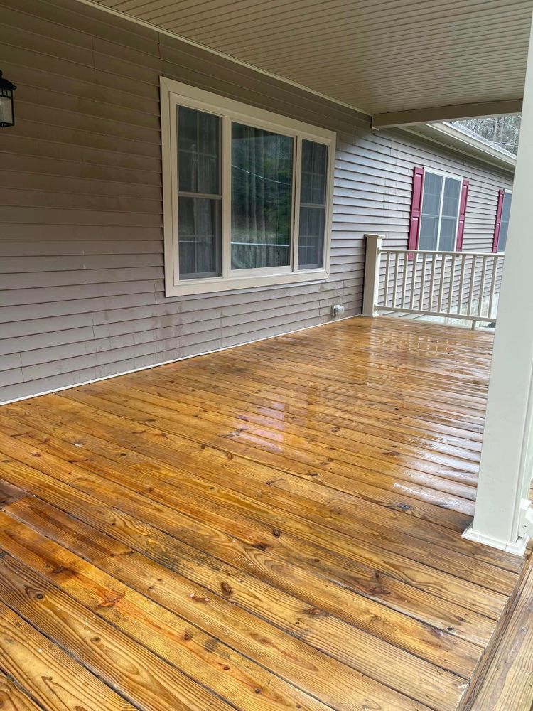 Our Deck & Patio Cleaning service restores the beauty of your outdoor spaces by efficiently removing dirt, grime, mold, and mildew using high-quality pressure washing techniques for a refreshed and inviting look. for Power Works LLC. in Oak Hill, WV