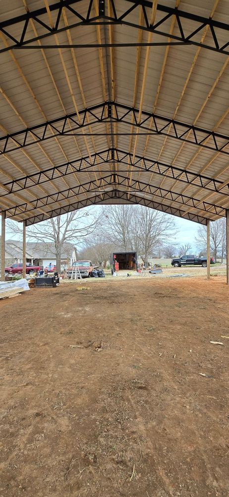 Steel Truss Pole Barns for Platinum Outdoor Services LLC in Conover, NC