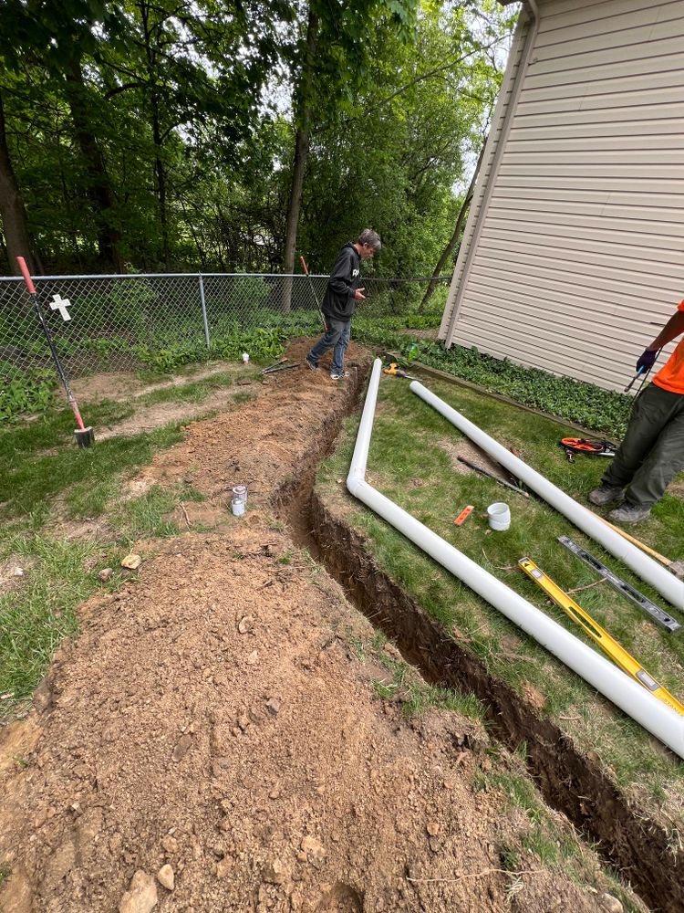 Buried downspouts for Alltimate Outdoor Services in Warren, MI