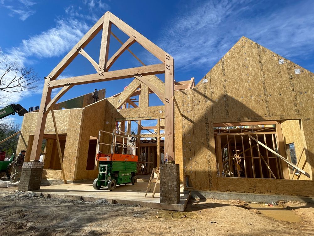 Mountain Style Timber Frame for Emfinger Custom Builders LLC in Pine Mountain, GA