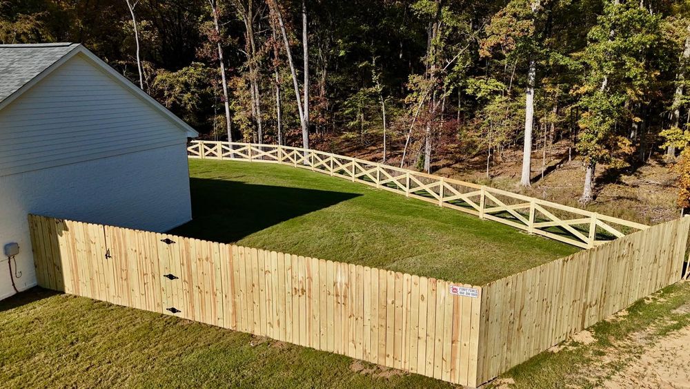 Enhance your home's appeal with our Custom Fence Design service, offering personalized solutions that blend functionality and style to meet your unique needs while complementing your property perfectly. for First Fence LLC in Hernando, MS