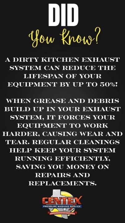 Commercial Kitchen Hood & Exhaust Vent Cleaning for Centex Pressure Washing Service in San Marcos, TX