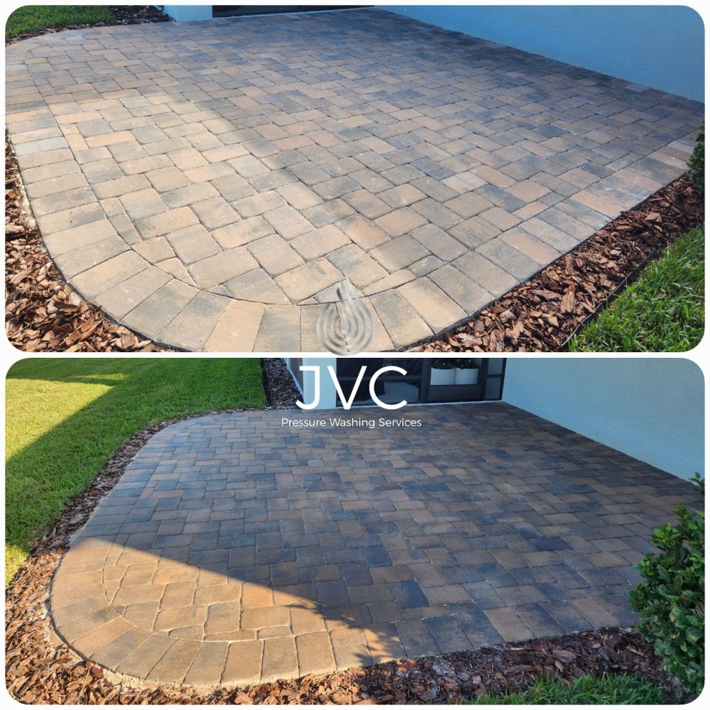 Our Paver Cleaning and Sealing service is a great way to protect and extend the life of your pavers. We use high quality products to restore the original beauty of your patio, walkway or driveway. for JVC Pressure Washing Services in Tampa, FL