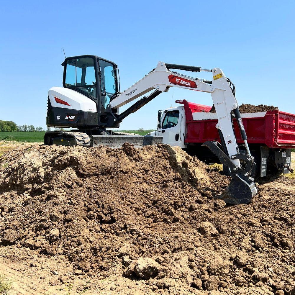 Our Excavating & Grading service provides abilities to handle many aspects of your outdoor property needs. These services include earthmoving, grading work, trenching, and even some tree removal and forestry mulching services. Contact us today! for Stuckey Landscape & Excavation  in Rawson, OH