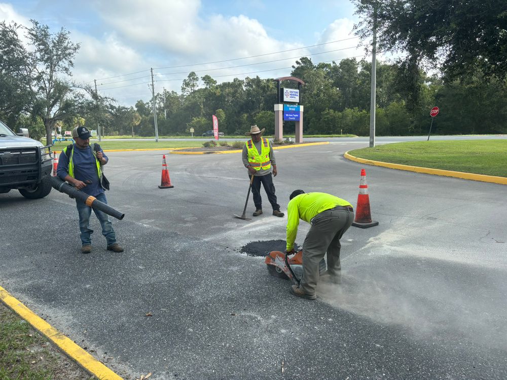 Our professional Patching service swiftly repairs cracks and potholes, ensuring your asphalt surfaces are smooth, durable, and safe for daily use. Trust us to enhance the longevity of your pavement. for Lamar Construction in North Central, FL