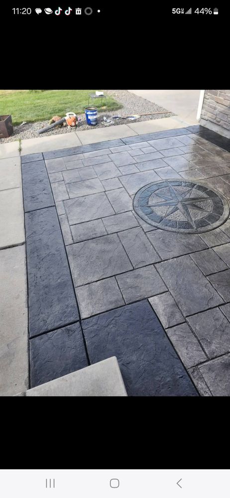 Enhance your home's aesthetic with our expert stamped concrete installation service, offering durable and visually appealing surfaces that mimic stone, brick, or wood at a fraction of the cost. for Rising Force Concrete Contractors LLC in Cheyenne, WY