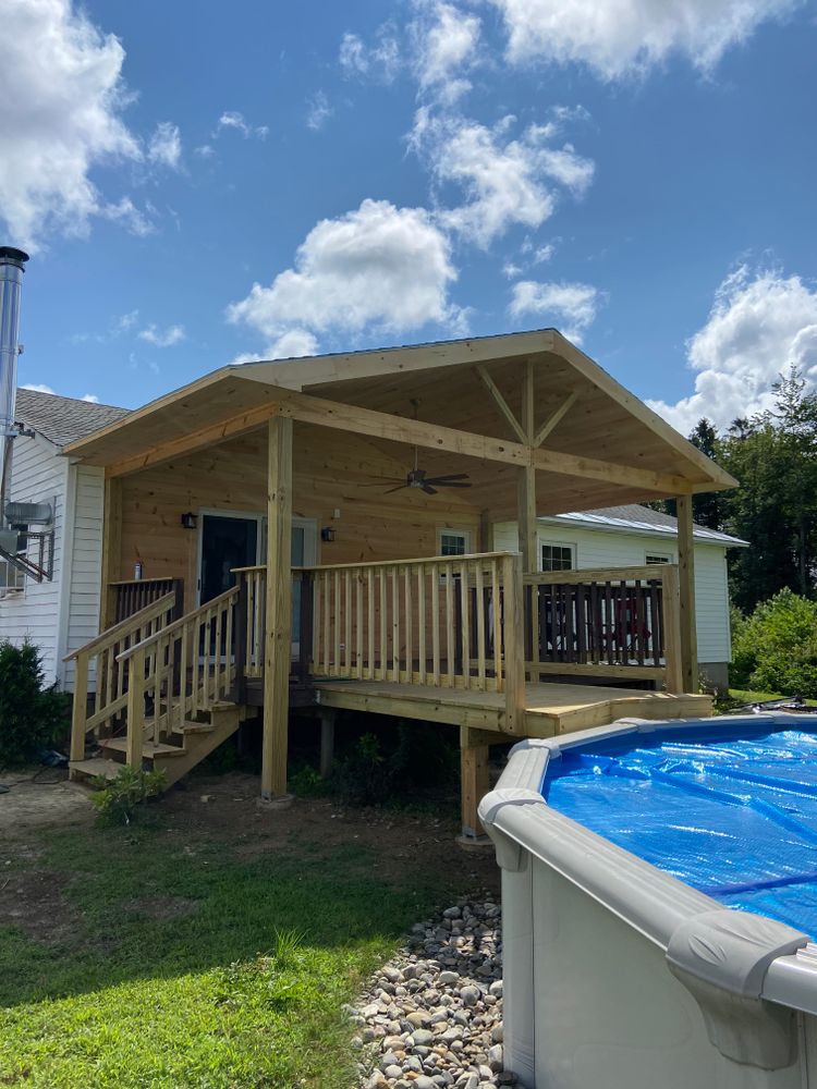 Transform your outdoor living space with our expert Deck & Patio Installation service. Our skilled team will create a beautiful and functional area for relaxing, entertaining, and enjoying the great outdoors. for Keeler’s Carpentry in Dolgeville,,  NY