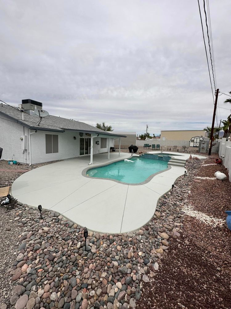Revitalize your pool deck with our resurfacing service, transforming worn-out surfaces into beautiful and durable spaces. Choose from a variety of coating options to enhance both aesthetics and functionality. for Pro Power Painting and Restoration LLC in Lake Havasu City, AZ