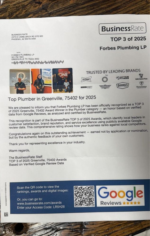 All Photos for Forbes Plumbing in Greenville, TX