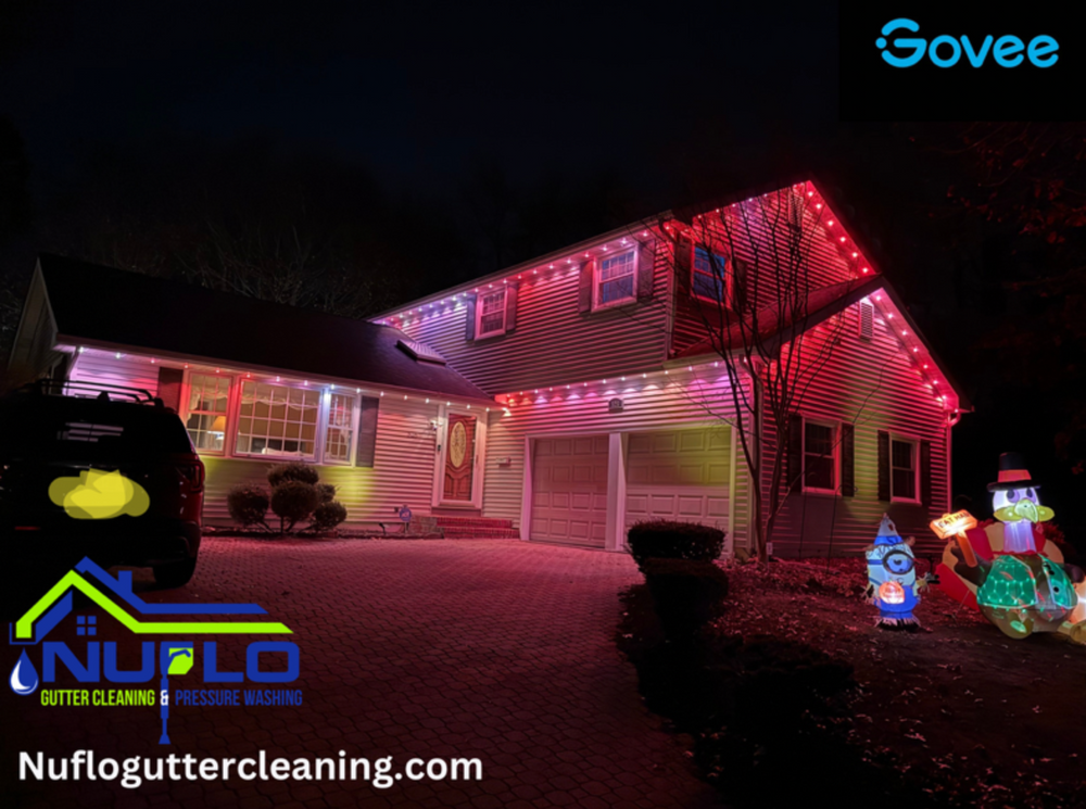 Enhance your home's ambiance with our Govee Light Installation service, expertly installing customizable LED lights to highlight architectural features, improve security, and create a welcoming environment around your property. for Nuflo Gutter Cleaning & Pressure Washing in Blackwood, NJ