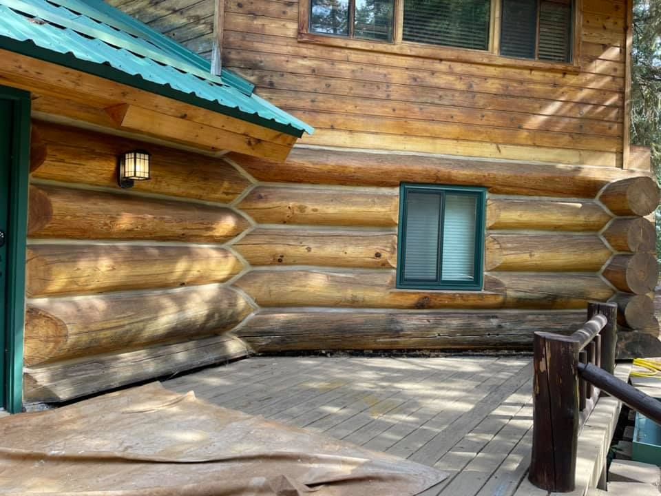 Log Home Restoration for True Blue Logworks LLC in Corvallis, MT