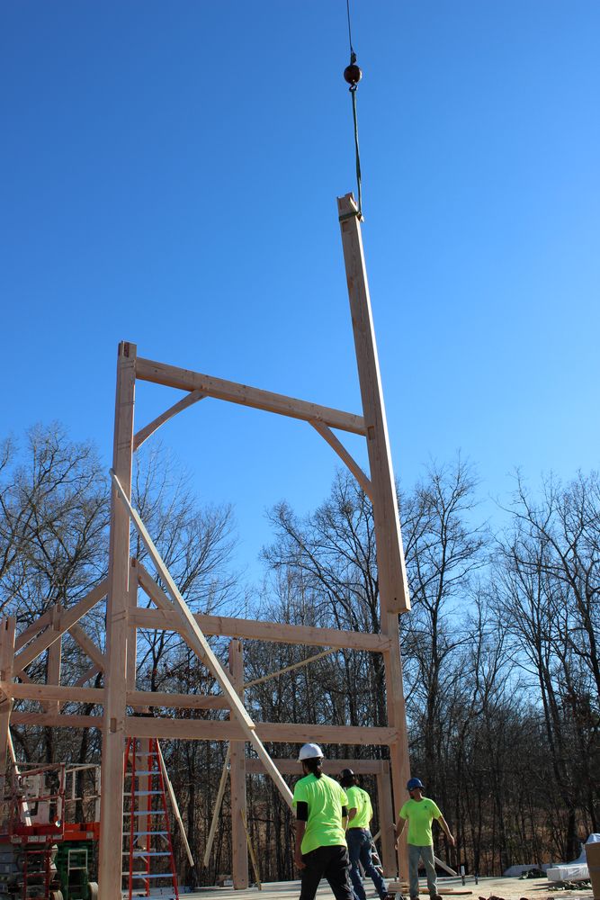 Mountain Style Timber Frame for Emfinger Custom Builders LLC in Pine Mountain, GA