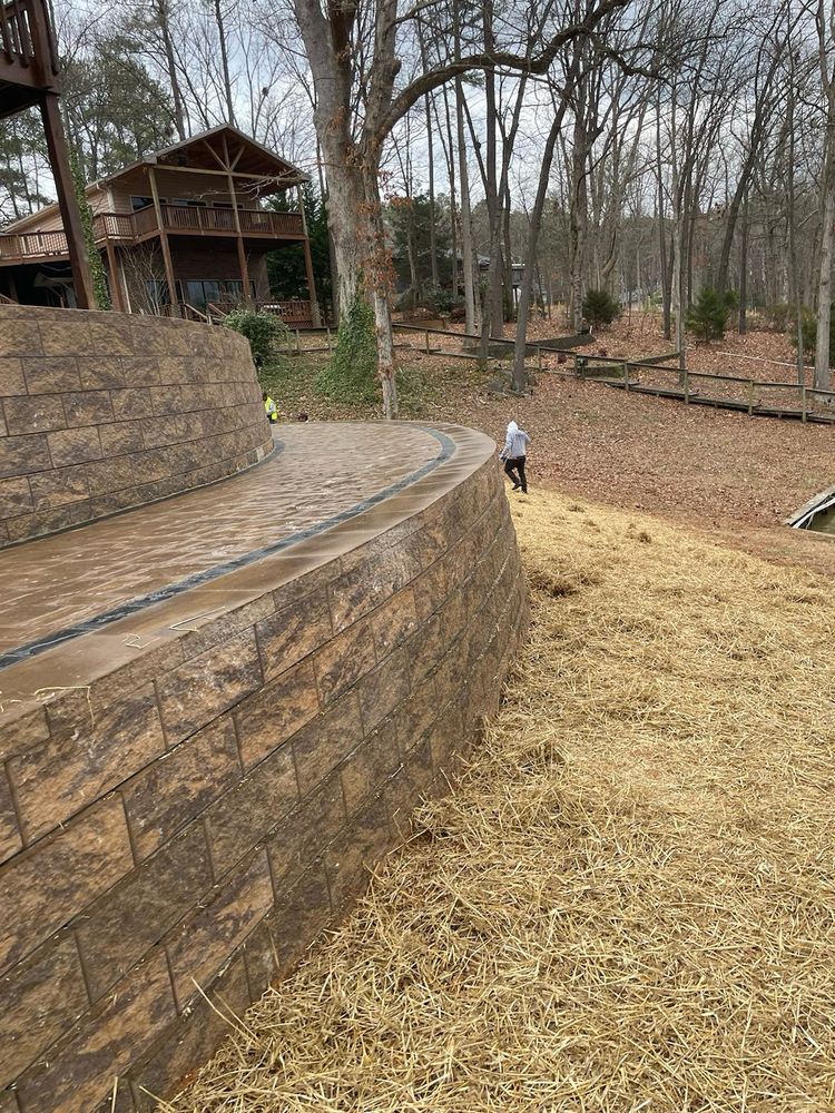 Before & After Retaining Wall for Rosales Landscaping LLC in Lake Gaston, North Carolina