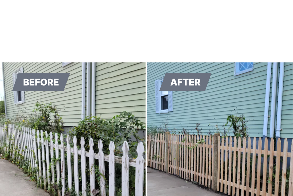 Before and After for Azorean Fence in Peabody, MA