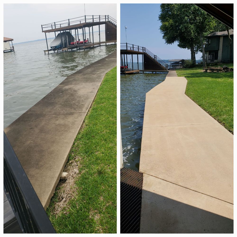 Revitalize your home's exterior with our Concrete Cleaning service, removing dirt, grime, and stains to enhance curb appeal and protect the longevity of your surfaces. for semperfi softwash in Tool, TX