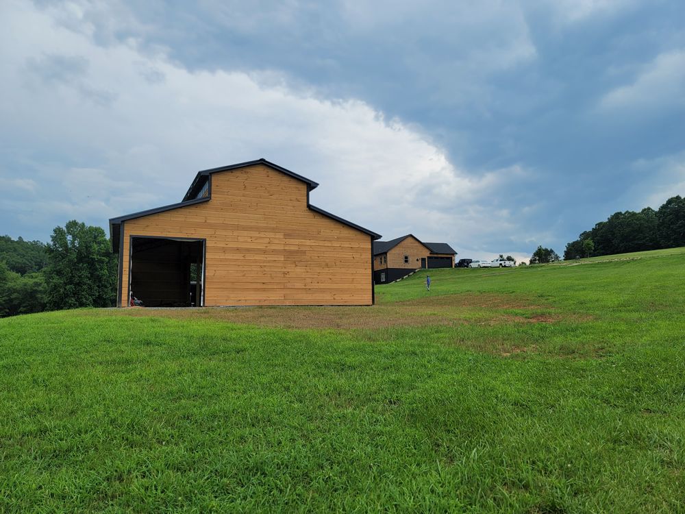 Steel Truss Pole Barns for Platinum Outdoor Services LLC in Conover, NC