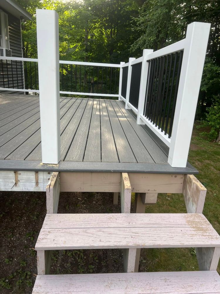 Enhance your outdoor space with our expert deck and patio construction services, perfectly complementing our ductwork design and installation to ensure ultimate comfort in every corner of your home. for Hack Attack Construction in Belmont, NH