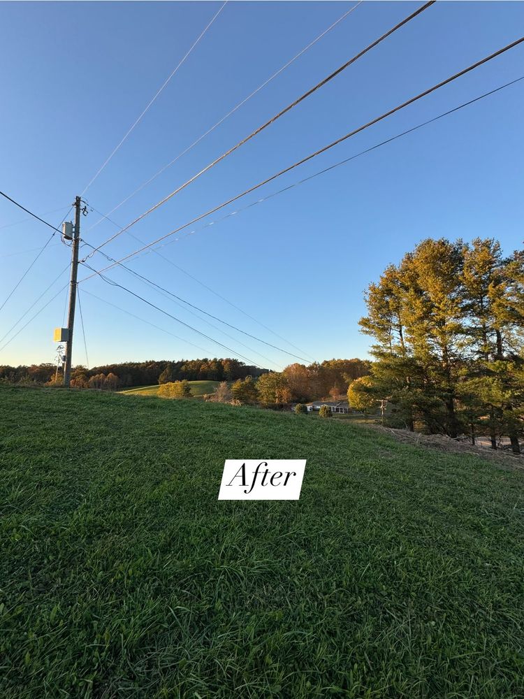 Our Steep Slope Mowing service expertly manages challenging terrains, ensuring safe and efficient maintenance of hilly landscapes to enhance your property's aesthetics while preventing erosion and promoting healthy vegetation growth. for Mountain Goat Land Management in Galax, VA