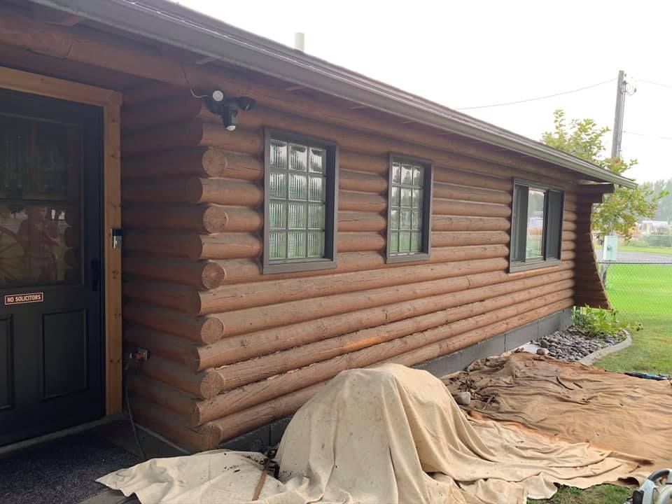 Log Home Restoration for True Blue Logworks LLC in Corvallis, MT