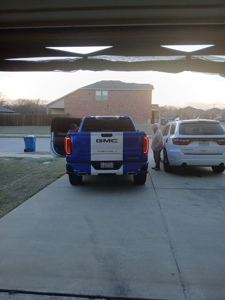 Blue and white GMC for DB WRAPS in Josephine, TX