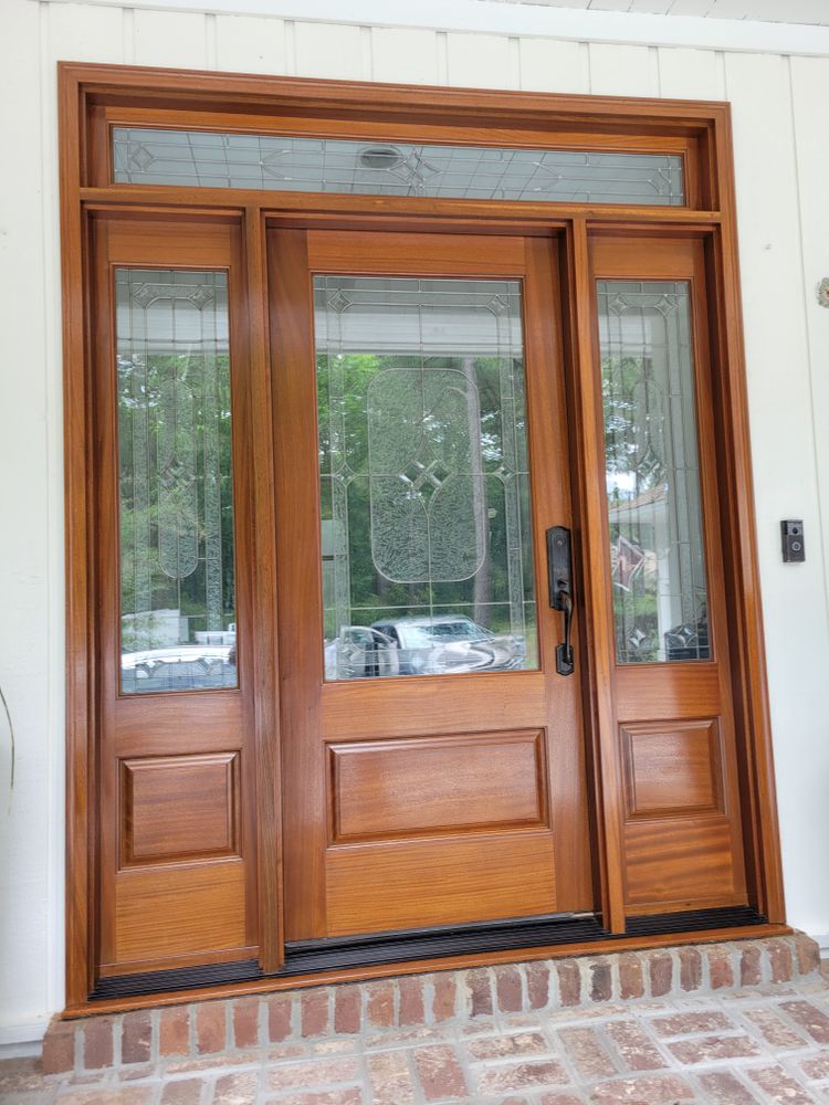 Front doors re-stain  for Bocanegra Painting  in Savannah, GA