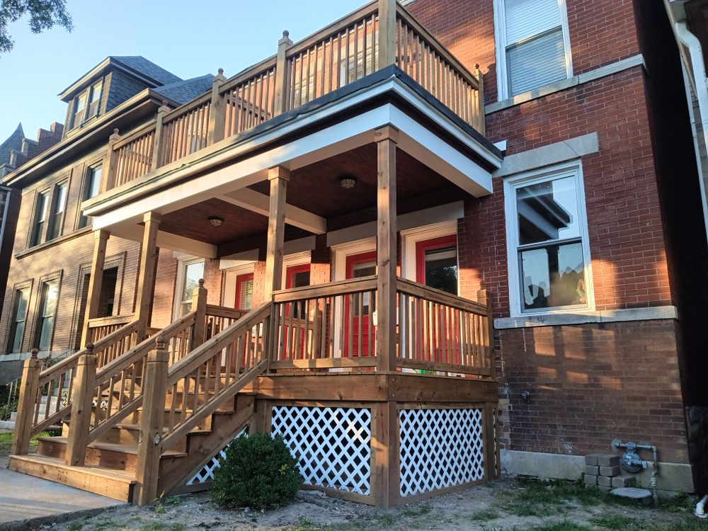 Historic porch build for Ins & Outs Home Repair, LLC in Madison County, IL