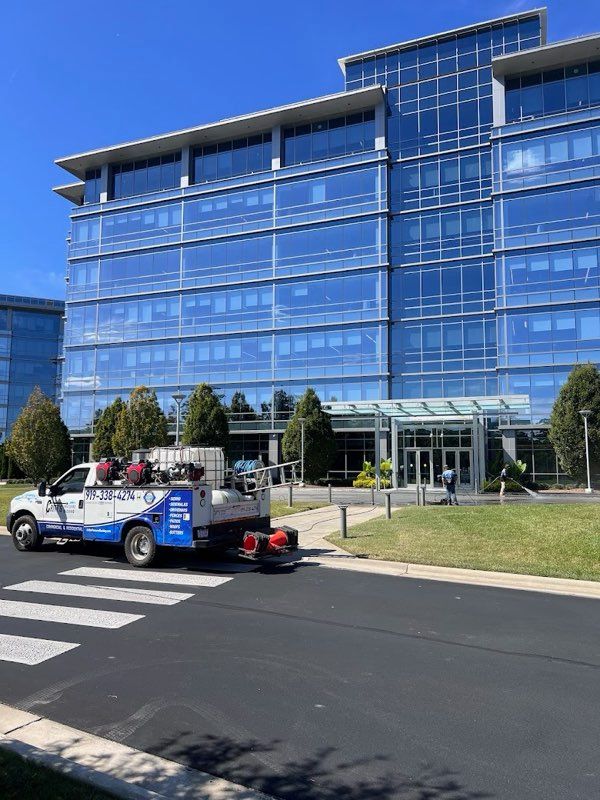 Our Commercial Work service provides expert pressure washing and soft washing for businesses across Hillsborough, Mebane, Chapel Hill, Durham, Raleigh, Burlington, Pittsboro, and surrounding NC areas—keeping your property pristine, professional, and long-lasting. for Critts Pressure Washing in Hillsborough, NC