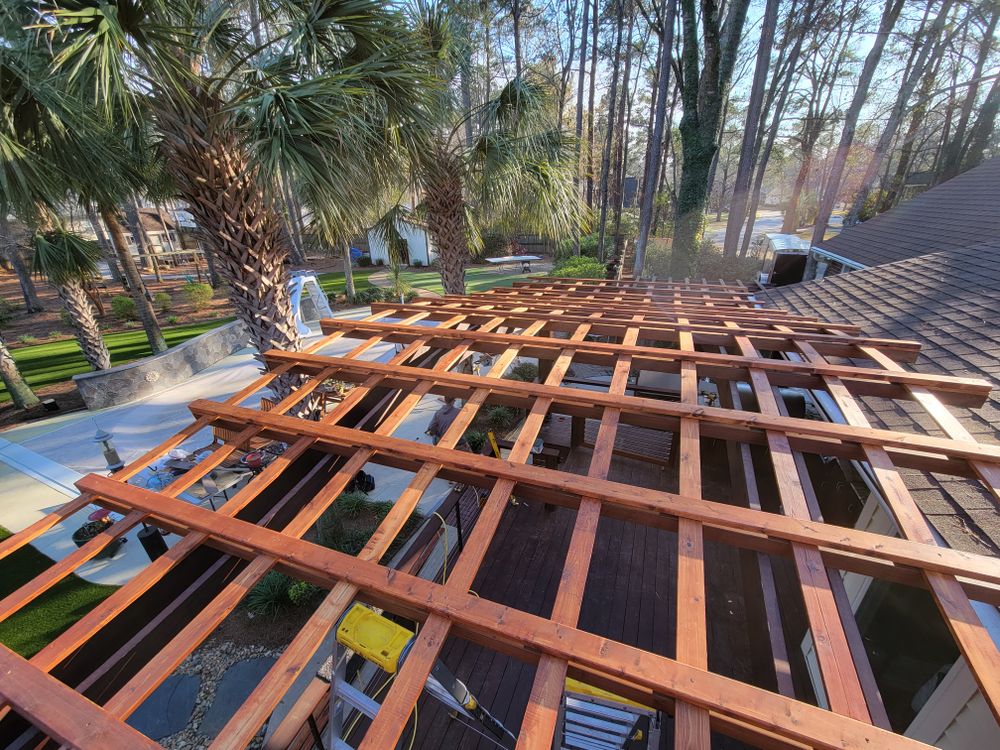 Ipe deck and trellis  for GVL Renovations in Greenville, SC