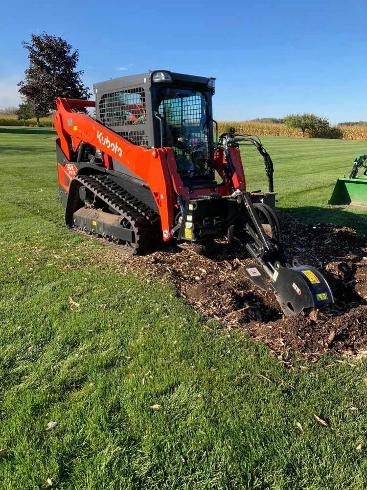 Our Dirt Work service expertly prepares and levels your property, ensuring a solid foundation for landscaping projects through grading, excavation, and topsoil distribution to enhance beauty and functionality of outdoor spaces. for Wilcox Landworks in Pulaski, WI