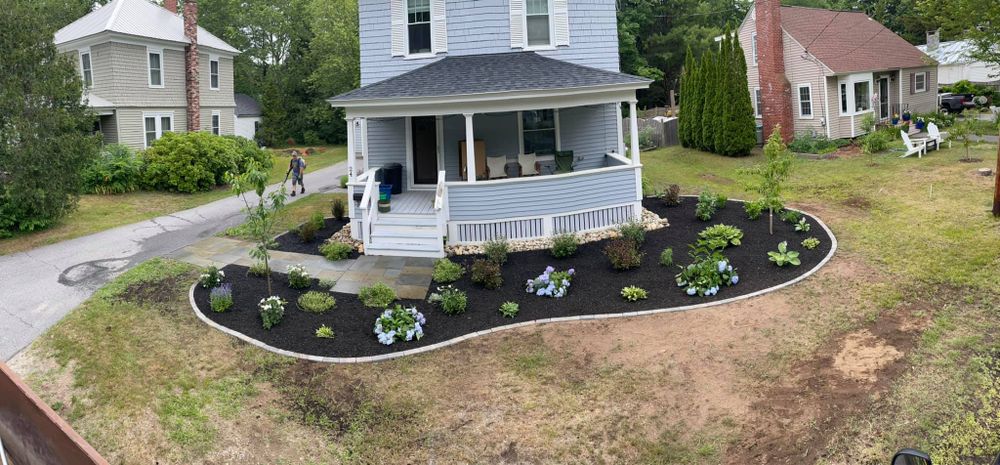 Landscape Installation for Organic Innovations Stonework and Design in Brunswick, ME