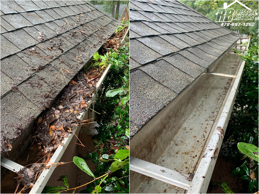 Our professional gutter cleaning service will effectively remove debris and leaves from your gutters, ensuring proper drainage and preventing water damage to your home. for RB Pressure Washing in Macon, GA