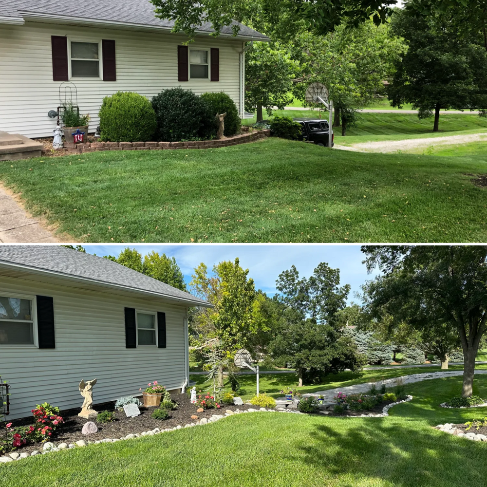 Before and After Transformations for Thomas' Lawn Care in Maryville, MO