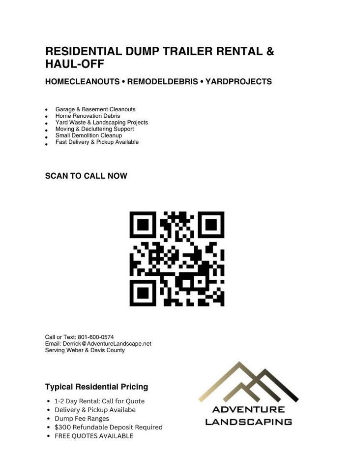 Junk Removal for Adventure Landscaping in Pleasant View, UT