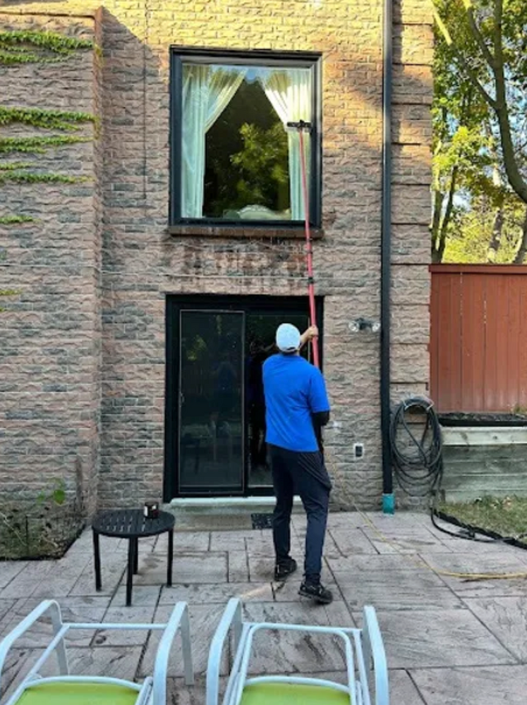 Our specialized Window Cleaning service includes thorough cleaning of windows and doors, ensuring a streak-free shine that enhances the overall appearance of your home, leaving it sparkling and inviting. for Property Elites  in Toronto, 