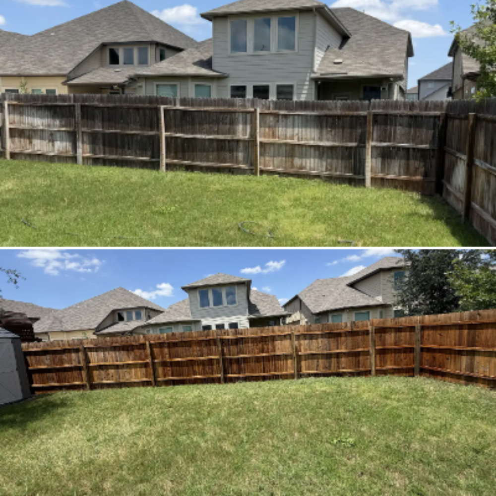 Fence soft wash & staining for Ansley Staining and Exterior Works in New Braunfels, TX