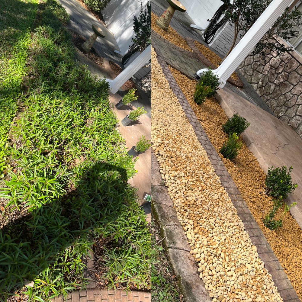 Mulch & Rock Installation for All American Property Services in High Springs, FL