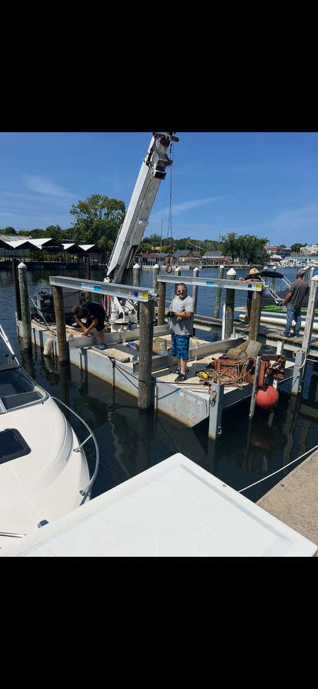 Boat lift Installation for Wagner's Lift & Dock Shop LLC in Watervliet, MI