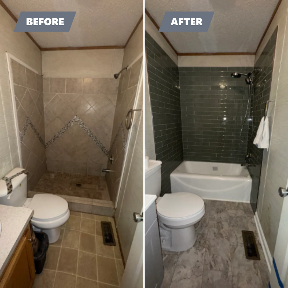 Before and After for A-L Tile in Saluda, SC