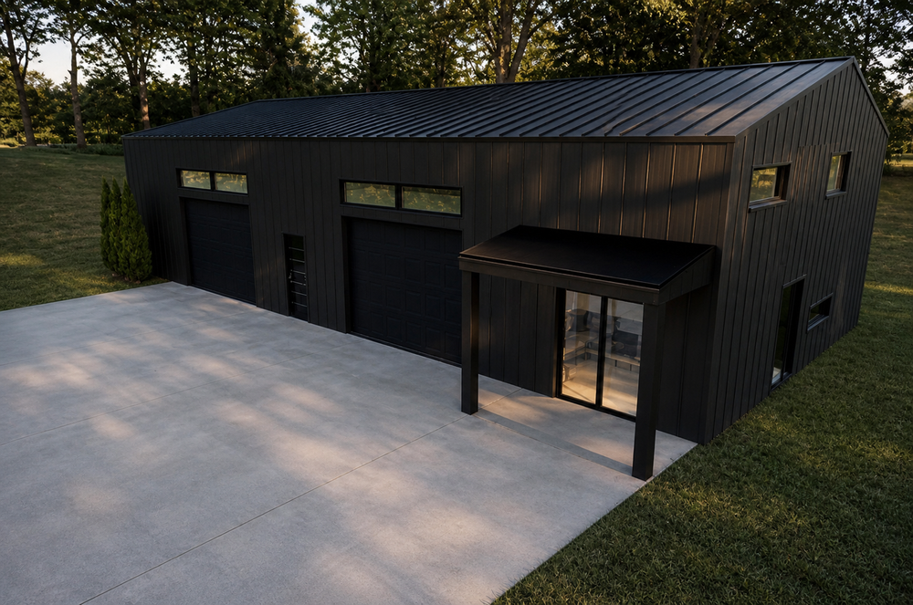 We design and build custom shops and barndominiums that combine durability, functionality, and style—creating versatile spaces for work, storage, hobbies, or comfortable living with quality craftsmanship tailored to your needs. for "Crafted In The Mind, Carved By The Hands" in Fayetteville, AR