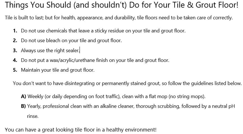 Tile and Grout Cleaning for TLC Tile Cleaning & Restoration in Surprise, Arizona