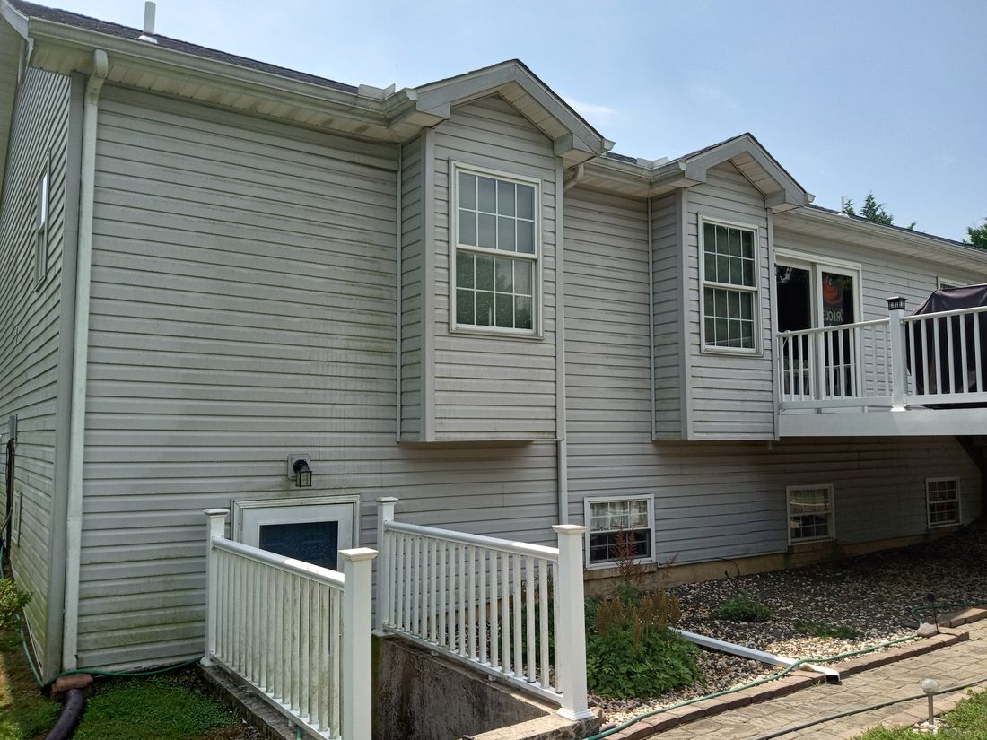 Siding and railings washed down