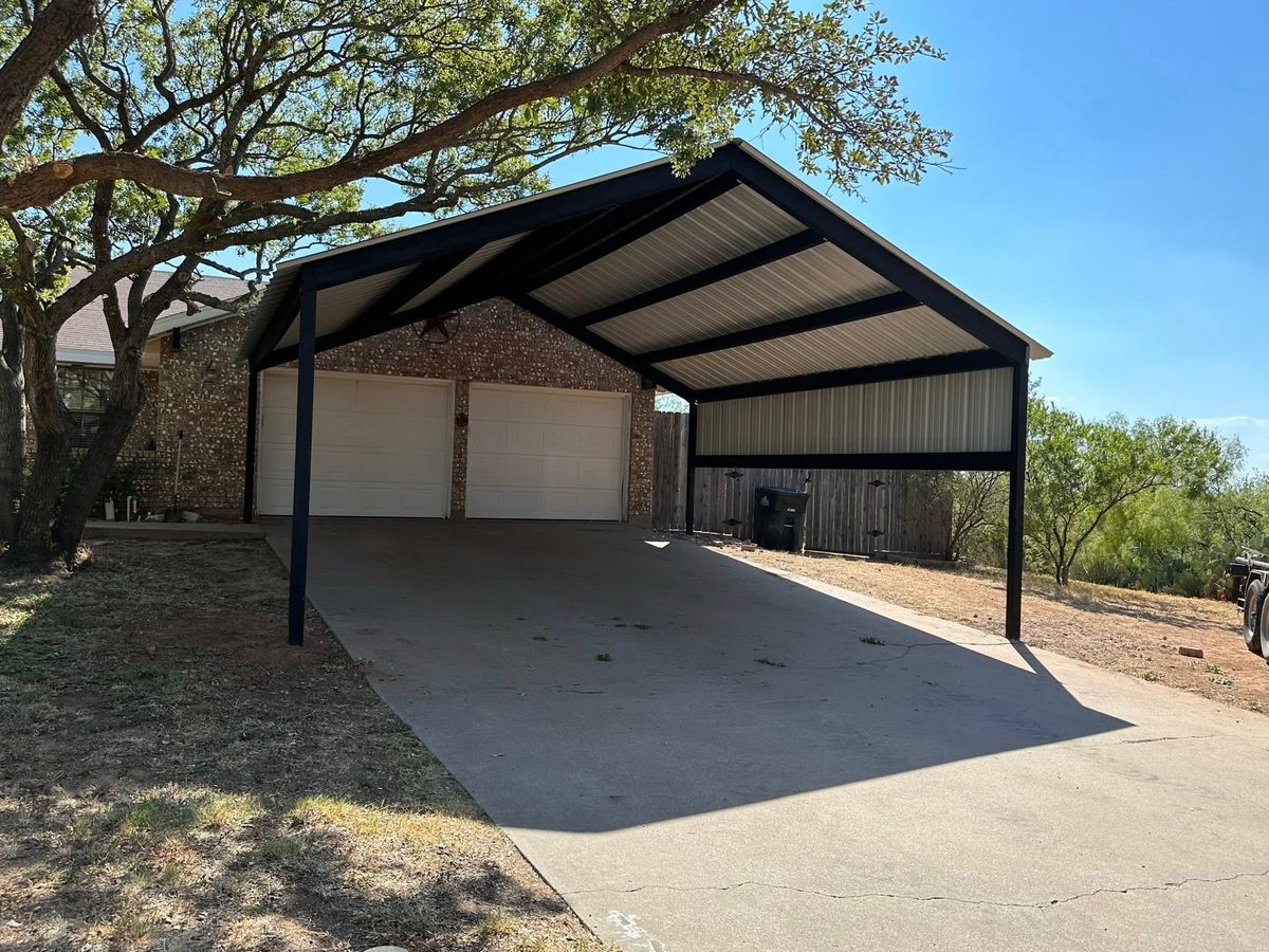 Carports for Bean Welding & Construction LLC in Ballinger, TX